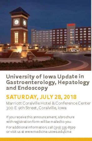 University of Iowa Update in Gastroenterology, Hepatology and Endoscopy Banner